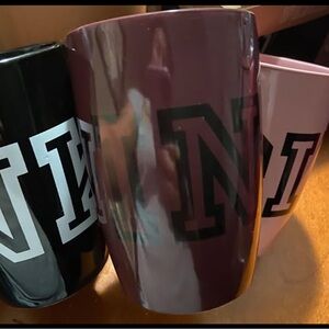 Stylish Black, Purple, and Pink Mugs Set